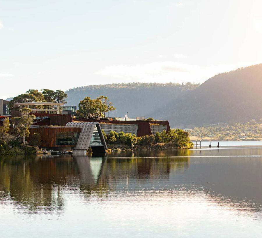 Gallery buildings on the Derwent River at Berriedale, north of Hobart